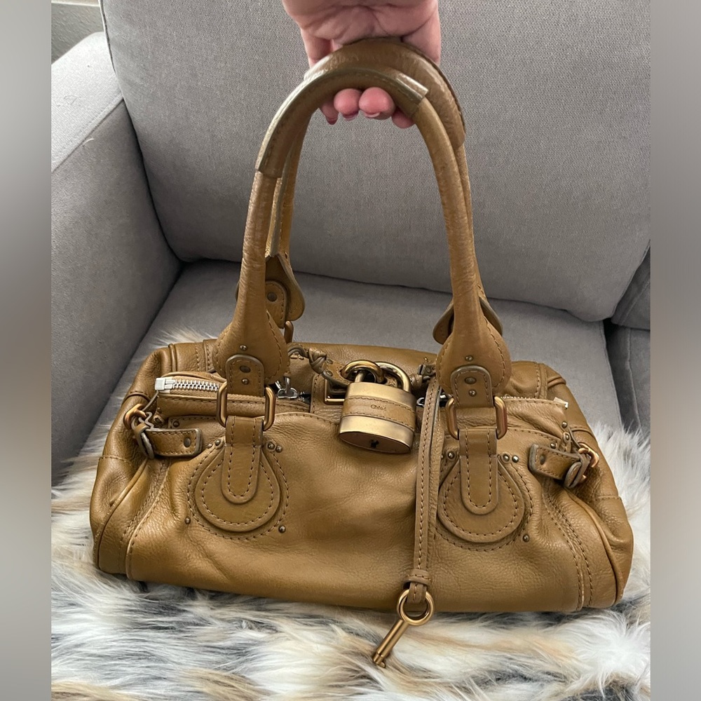CHLOE BEIGE PADDINGTON SATCHEL PURSE